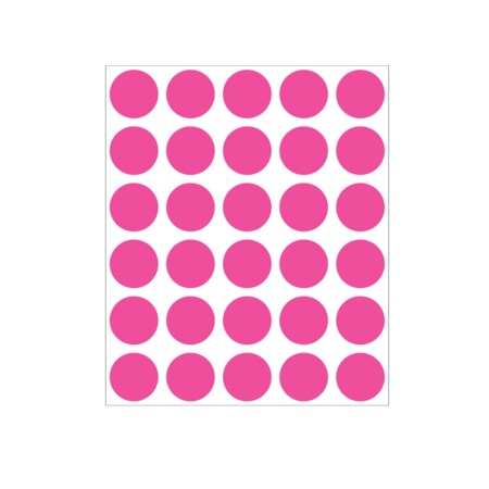 Nevs 3/4" Color Coding Dots Pink Flr - Sheet Form DOT-34M Pink Flr
